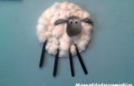 La oveja Shaun de algodón, manualidad perfecta con niños a partir de 2 años