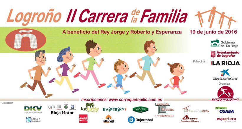 Segunda edición de la Carrera de la Familia en Logroño, que une deporte y solidaridad