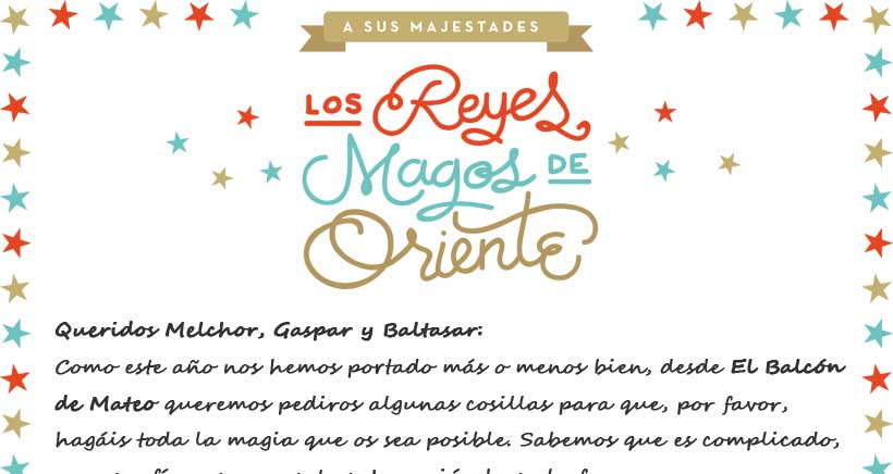 Nuestra carta a SSMM Los Reyes Magos