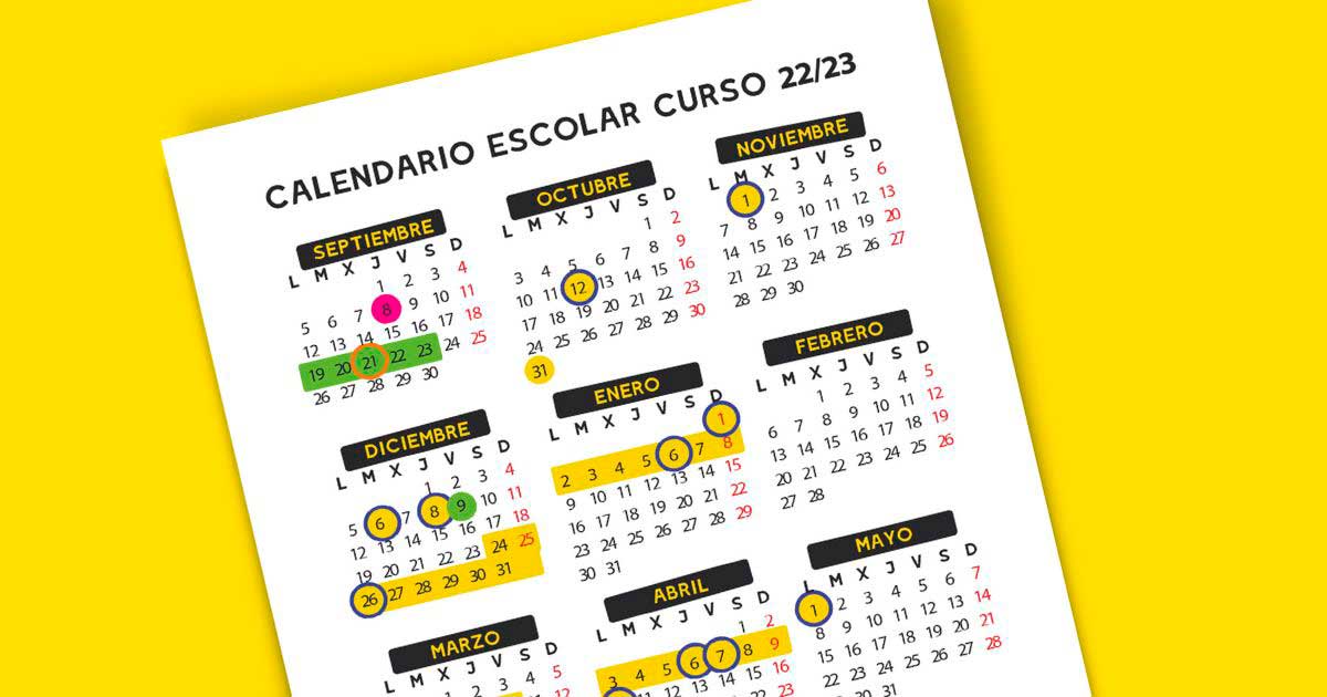 Calendario Escolar 2022/2023 (para imprimir)