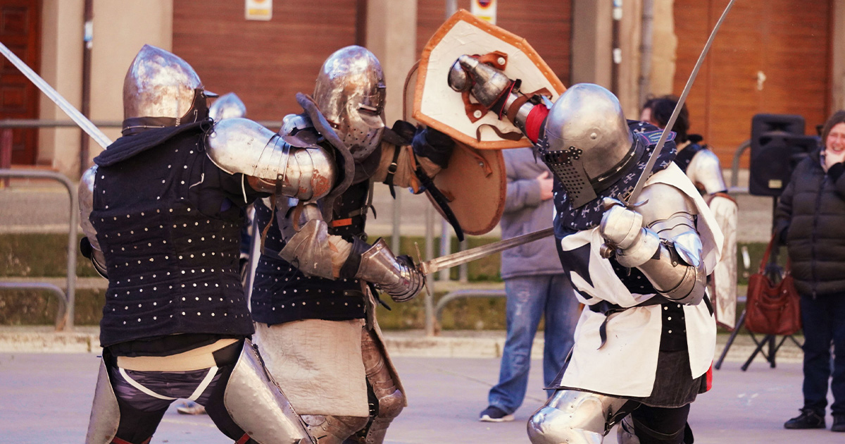 [Galería] Exhibición de combates medievales en la celebración del VI Centenario del Principado de Viana