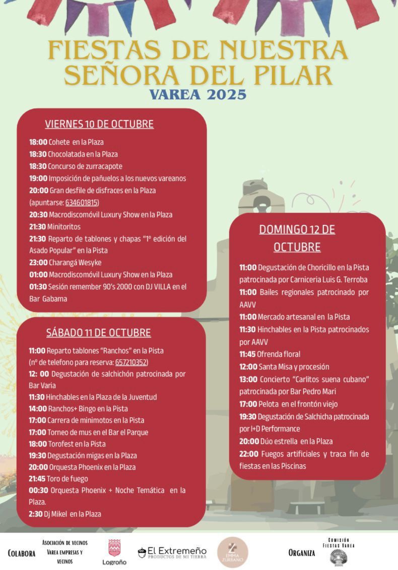 Fiestas Pilar Varea 2025